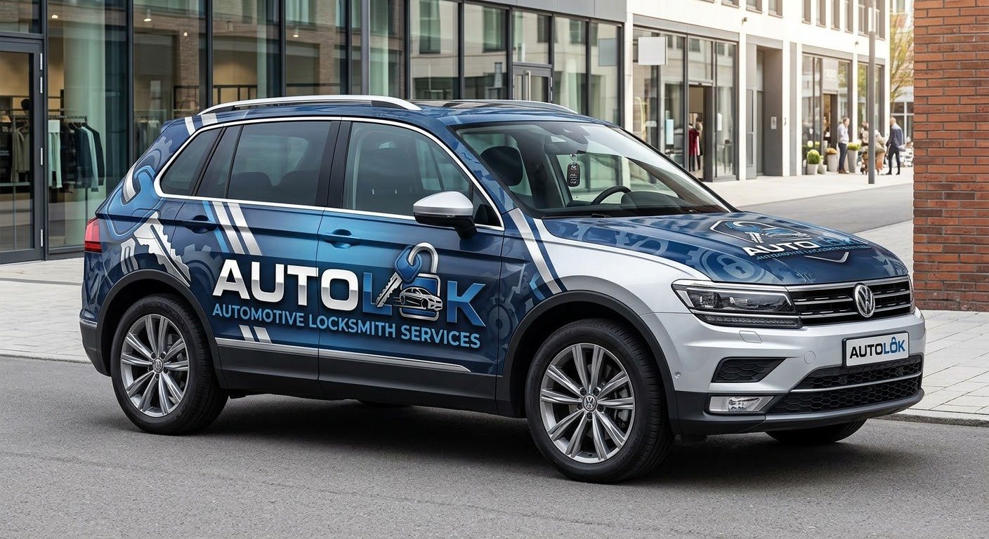 The signwritten Autolok mobile locksmith vehicle parked kerbside.
